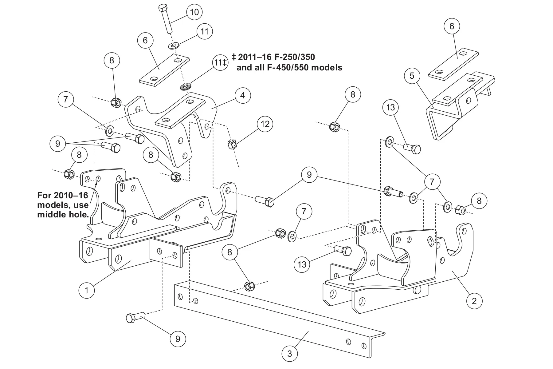 31269-1 Truck Mount Kit for Ford Super Duty F250-550 2008-2016